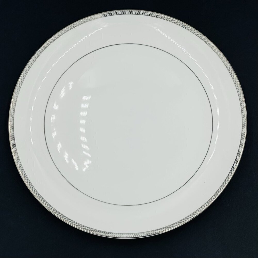 Mikasa 8258 Barclay 12" Round Chop Plate/Platter w/ Platinum Trim - Fine China